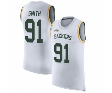 Men's Green Bay Packers #91 Preston Smith White Rush Player Name & Number Tank Top Football Jersey