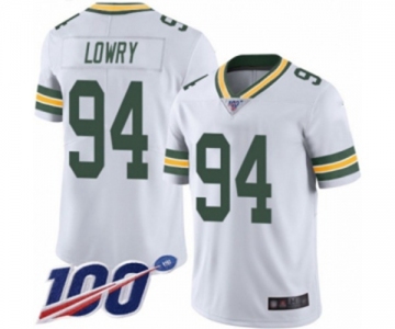 Men's Green Bay Packers #94 Dean Lowry White Vapor Untouchable Limited Player 100th Season Football Jersey