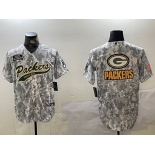 Men's Green Bay Packers Team Logo 2024 Arctic Camo Salute to Service Stitched Baseball Jerseys