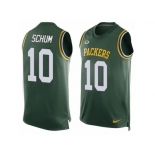 Men's Nike Green Bay Packers #10 Jacob Schum Limited Green Player Name & Number Tank Top NFL Jersey