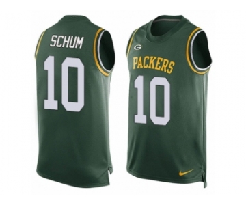 Men's Nike Green Bay Packers #10 Jacob Schum Limited Green Player Name & Number Tank Top NFL Jersey