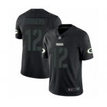 Men's Nike Green Bay Packers #12 Aaron Rodgers Limited Black Rush Impact NFL Jersey