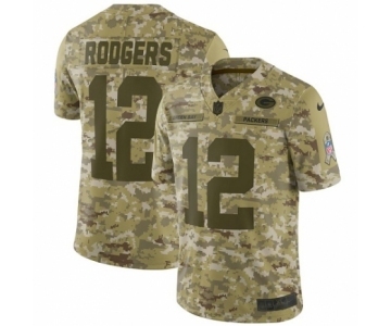 Men's Nike Green Bay Packers #12 Aaron Rodgers Limited Camo 2018 Salute to Service NFL Jersey