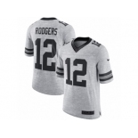 Men's Nike Green Bay Packers #12 Aaron Rodgers Limited Gray Gridiron II NFL Jersey