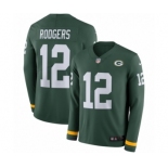 Men's Nike Green Bay Packers #12 Aaron Rodgers Limited Green Therma Long Sleeve NFL Jersey