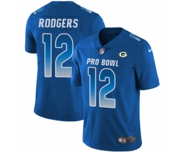 Men's Nike Green Bay Packers #12 Aaron Rodgers Limited Royal Blue NFC 2019 Pro Bowl NFL Jersey