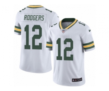 Men's Nike Green Bay Packers #12 Aaron Rodgers Limited White Rush NFL Jersey