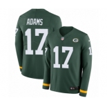 Men's Nike Green Bay Packers #17 Davante Adams Limited Green Therma Long Sleeve NFL Jersey