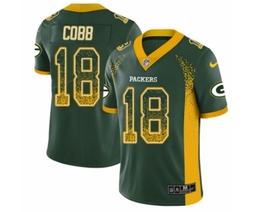 Men's Nike Green Bay Packers #18 Randall Cobb Limited Green Rush Drift Fashion NFL Jersey