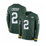 Men's Nike Green Bay Packers #2 Mason Crosby Limited Green Therma Long Sleeve NFL Jersey