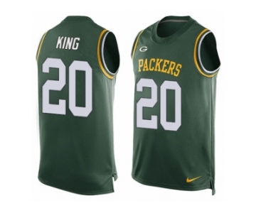 Men's Nike Green Bay Packers #20 Kevin King Limited Green Player Name & Number Tank Top NFL Jersey