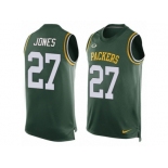 Men's Nike Green Bay Packers #27 Josh Jones Limited Green Player Name & Number Tank Top NFL Jersey