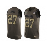 Men's Nike Green Bay Packers #27 Josh Jones Limited Green Salute to Service Tank Top NFL Jersey