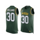 Men's Nike Green Bay Packers #30 Jamaal Williams Limited Green Player Name & Number Tank Top NFL Jersey