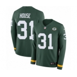 Men's Nike Green Bay Packers #31 Davon House Limited Green Therma Long Sleeve NFL Jersey