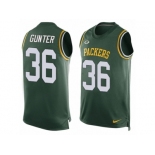 Men's Nike Green Bay Packers #36 LaDarius Gunter Limited Green Player Name & Number Tank Top NFL Jersey