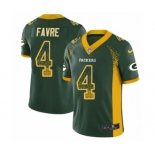 Men's Nike Green Bay Packers #4 Brett Favre Limited Green Rush Drift Fashion NFL Jersey