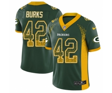 Men's Nike Green Bay Packers #42 Oren Burks Limited Green Rush Drift Fashion NFL Jersey