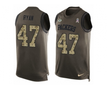 Men's Nike Green Bay Packers #47 Jake Ryan Limited Green Salute to Service Tank Top NFL Jersey