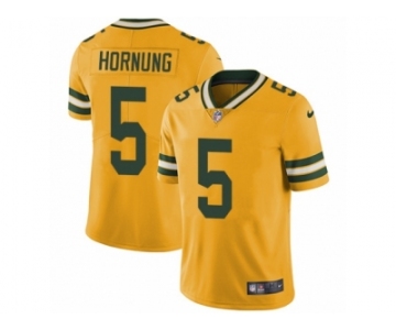 Men's Nike Green Bay Packers #5 Paul Hornung Limited Gold Rush NFL Jersey