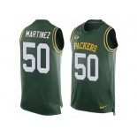 Men's Nike Green Bay Packers #50 Blake Martinez Limited Green Player Name & Number Tank Top NFL Jersey