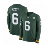 Men's Nike Green Bay Packers #6 JK Scott Limited Green Therma Long Sleeve NFL Jersey