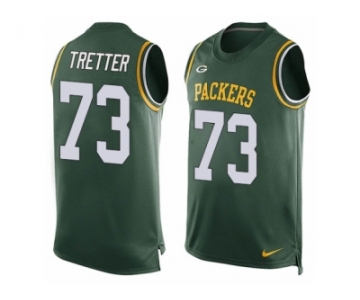 Men's Nike Green Bay Packers #73 JC Tretter Limited Green Player Name & Number Tank Top NFL Jersey