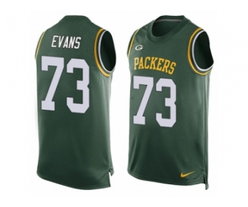 Men's Nike Green Bay Packers #73 Jahri Evans Limited Green Player Name & Number Tank Top NFL Jersey