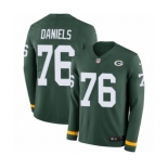 Men's Nike Green Bay Packers #76 Mike Daniels Limited Green Therma Long Sleeve NFL Jersey