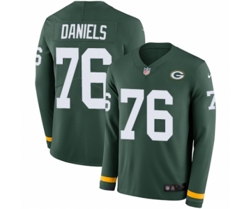 Men's Nike Green Bay Packers #76 Mike Daniels Limited Green Therma Long Sleeve NFL Jersey