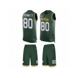 Men's Nike Green Bay Packers #80 Martellus Bennett Limited Green Tank Top Suit NFL Jersey