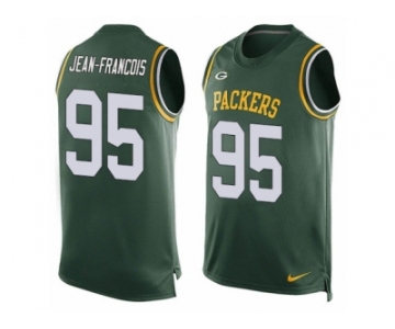 Men's Nike Green Bay Packers #95 Ricky Jean-Francois Limited Green Player Name & Number Tank Top NFL Jersey