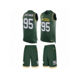 Men's Nike Green Bay Packers #95 Ricky Jean-Francois Limited Green Tank Top Suit NFL Jersey