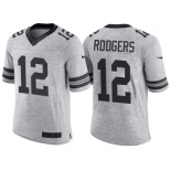 Nike Green Bay Packers #12 Aaron Rodgers 2016 Gridiron Gray II Men's NFL Limited Jersey