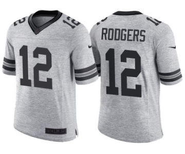 Nike Green Bay Packers #12 Aaron Rodgers 2016 Gridiron Gray II Men's NFL Limited Jersey