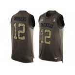 Nike Green Bay Packers #12 Aaron Rodgers Green Men's Stitched NFL Limited Salute To Service Tank Top Jersey