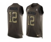 Nike Green Bay Packers #12 Aaron Rodgers Green Men's Stitched NFL Limited Salute To Service Tank Top Jersey