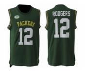 Nike Green Bay Packers #12 Aaron Rodgers Green Team Color Men Stitched NFL Limited Tank Top Jersey