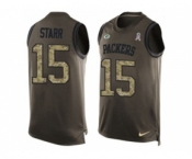 Nike Green Bay Packers #15 Bart Starr Green Men's Stitched NFL Limited Salute To Service Tank Top Jersey