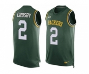 Nike Green Bay Packers #2 Mason Crosby Green Team Color Men's Stitched NFL Limited Tank Top Jersey