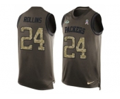 Nike Green Bay Packers #24 Quinten Rollins Green Men's Stitched NFL Limited Salute To Service Tank Top Jersey