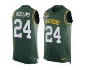 Nike Green Bay Packers #24 Quinten Rollins Green Team Color Men's Stitched NFL Limited Tank Top Jersey