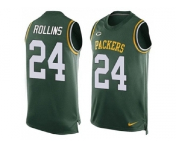 Nike Green Bay Packers #24 Quinten Rollins Green Team Color Men's Stitched NFL Limited Tank Top Jersey