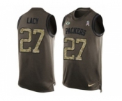 Nike Green Bay Packers #27 Eddie Lacy Green Men's Stitched NFL Limited Salute To Service Tank Top Jersey