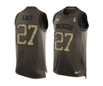 Nike Green Bay Packers #27 Eddie Lacy Green Men's Stitched NFL Limited Salute To Service Tank Top Jersey