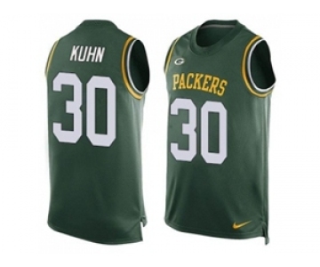 Nike Green Bay Packers #30 John Kuhn Green Team Color Men's Stitched NFL Limited Tank Top Jersey