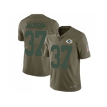 Nike Green Bay Packers #37 Josh Jackson Olive Men Stitched NFL Limited 2017 Salute To Service Jersey