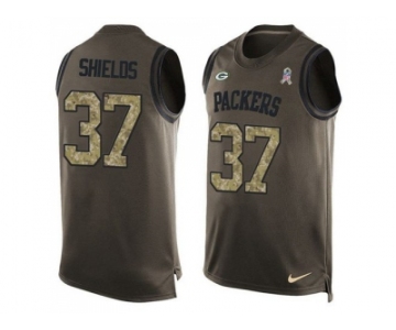 Nike Green Bay Packers #37 Sam Shields Green Men's Stitched NFL Limited Salute To Service Tank Top Jersey