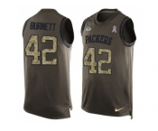 Nike Green Bay Packers #42 Morgan Burnett Green Men's Stitched NFL Limited Salute To Service Tank Top Jersey