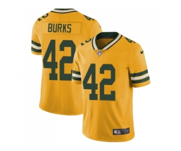 Nike Green Bay Packers #42 Oren Burks Yellow Men Stitched NFL Limited Rush Jersey